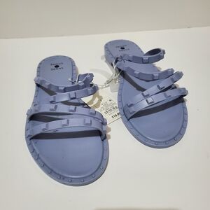 Shade & Shore Lavender Studded Multi‑Strap Slide Sandals Size 7